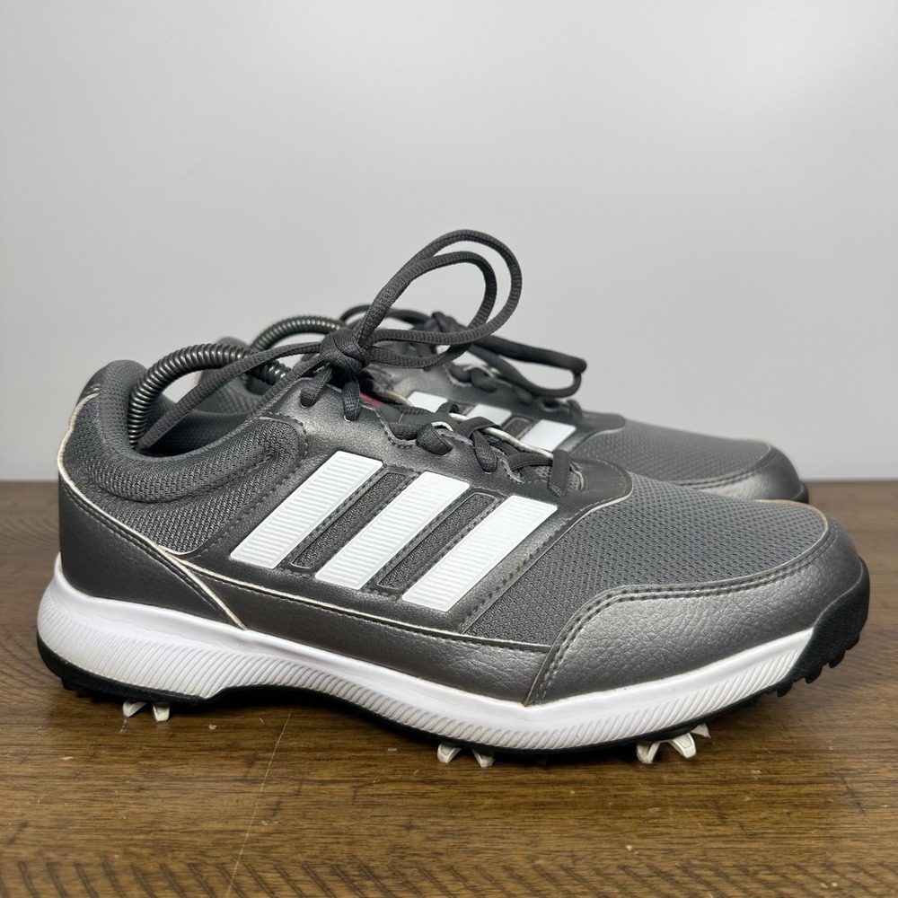 Adidas Golf Shoes Mens 8.5 Gray Silver Metallic Tech Response 2.0 EE9420 Spiked